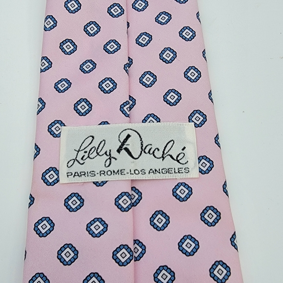 LILLY DACHE Men's Tie Pink with pattern - Picture 7 of 8